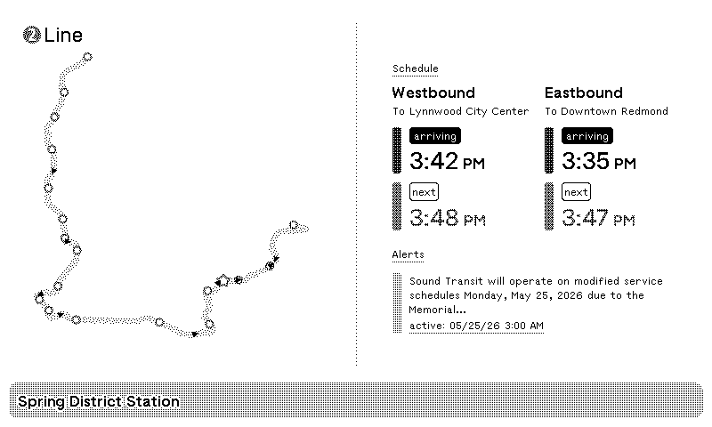 TRMNL | Sound Transit Link Light Rail Dashboard plugin