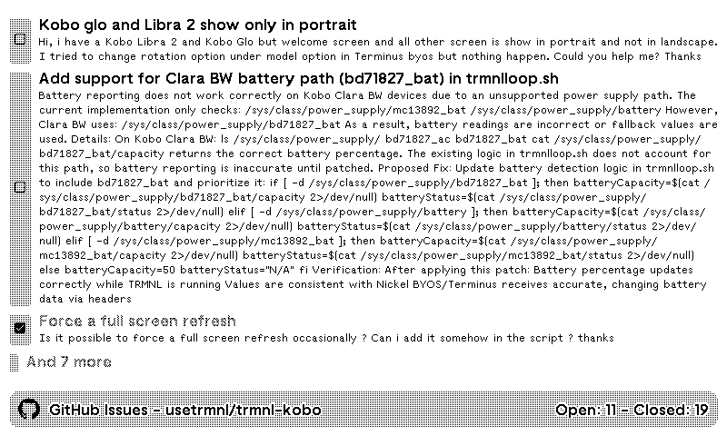 TRMNL | GitHub Issues plugin